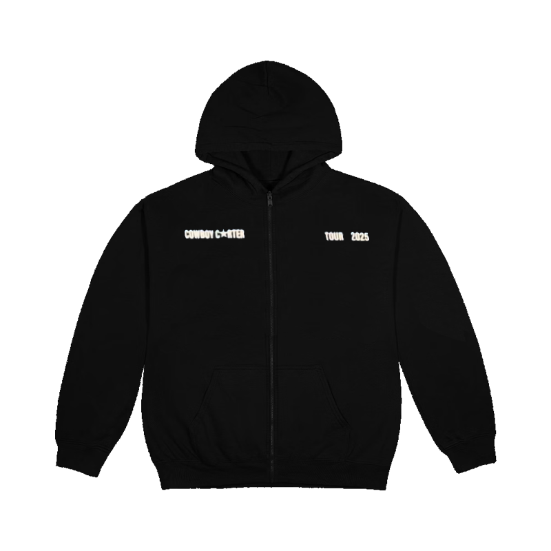 BEYONCE MERCH - COWBOY CARTER SIGNATURE TOUR HOODIE BLACK