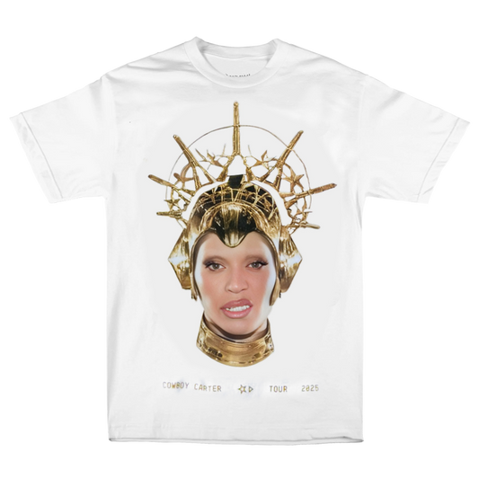 BEYONCE MERCH - COWBOY CARTER CROWN HORSESHOE WHITE TEE