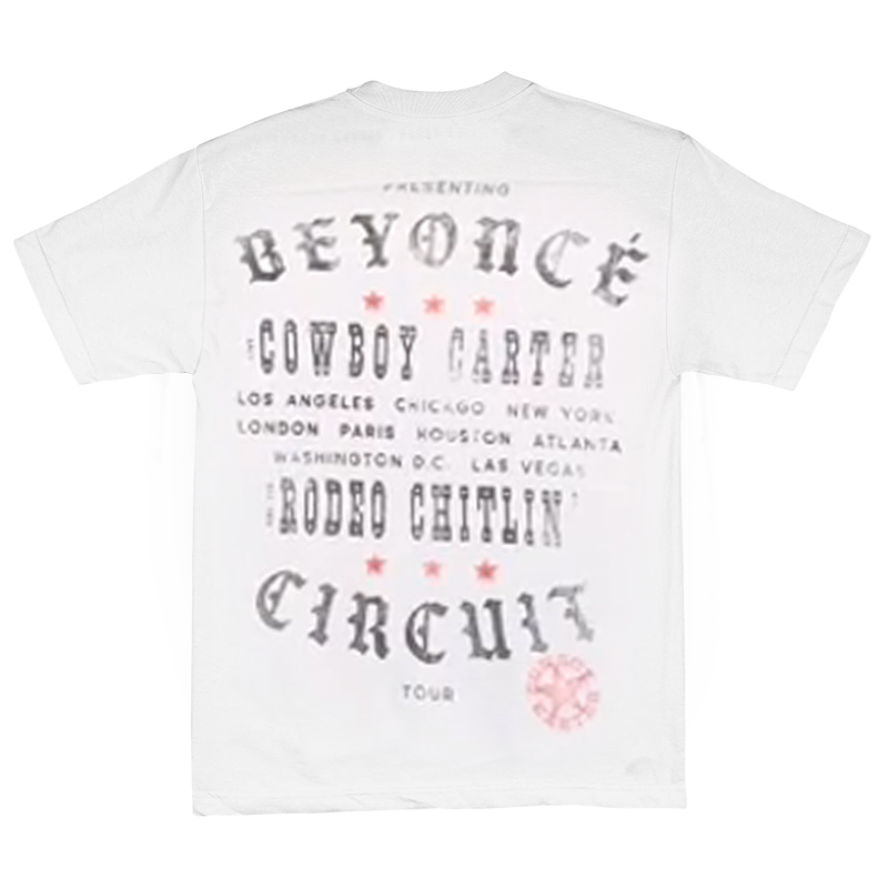 BEYONCE MERCH - COWBOY CARTER COWGIRL RODEO CHITLIN' WHITE TEE